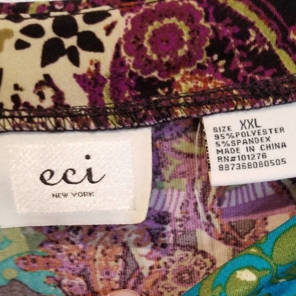 Eci floral brown and purple shift dress - Picture 3 of 5